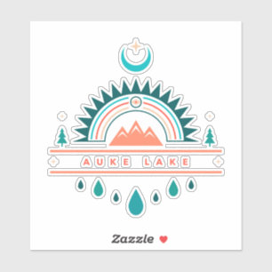 auke lake alaska rainbow moon sticker