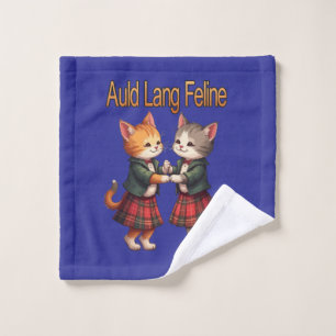 Auld Lang Feline Orange Cats Dancing Ceilidh Bath Towel Set