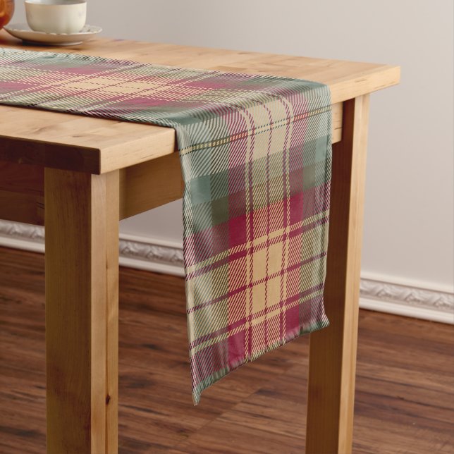 Auld Scotland Tartan Plaid Pattern Short Table Runner (In Situ)