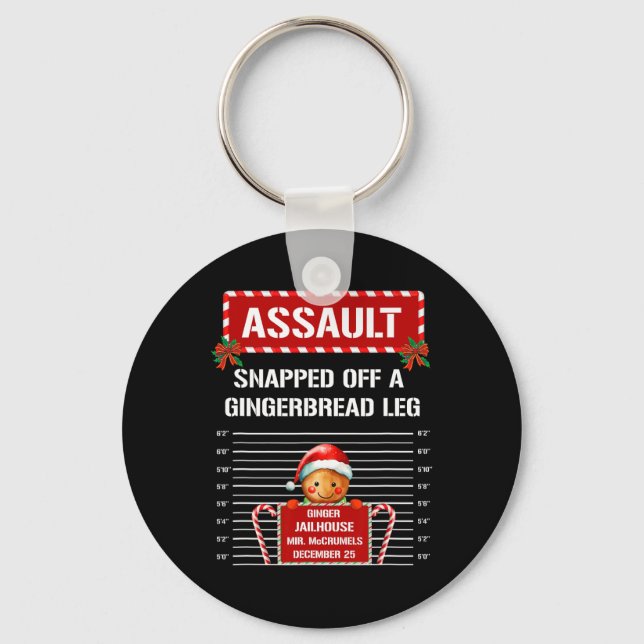 Ault Gingerbread Inmate Christmas Group Xmas Match Key Ring (Front)