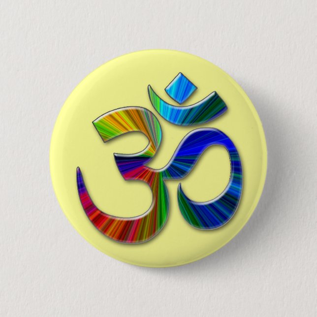 aum 6 cm round badge (Front)