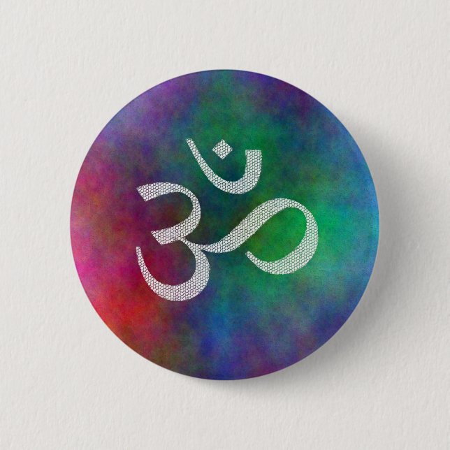 Aum - Om 6 Cm Round Badge (Front)