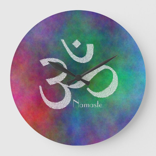 Aum Om Symbol Large Clock (Front)