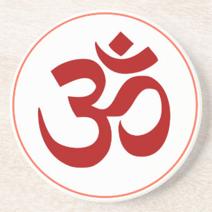 Aum or Om Symbol (Dark red colour) Coaster