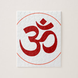 Aum or Om Symbol (Dark red colour) Jigsaw Puzzle