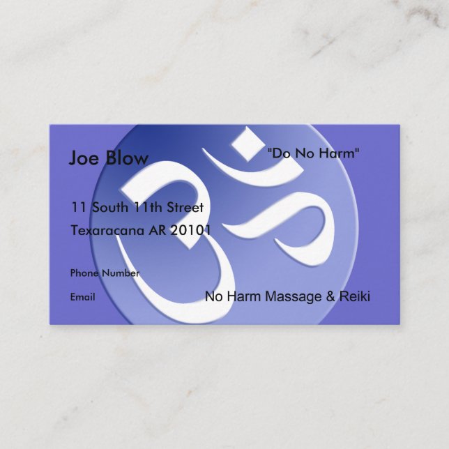 Aum or Om Symbol in blues Appointment Card (Front)