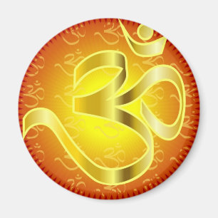 Aum or Om Symbol in yellows & reds Magnet