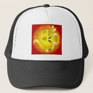 Aum or Om Symbol in yellows & reds Trucker Hat