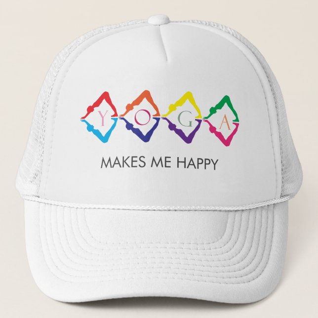 Aum sign MAKES ME HAPPY - text template Trucker Hat (Front)
