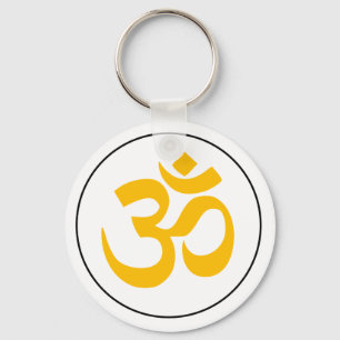 Aum Symbol (Gold with Black ring) Key Ring