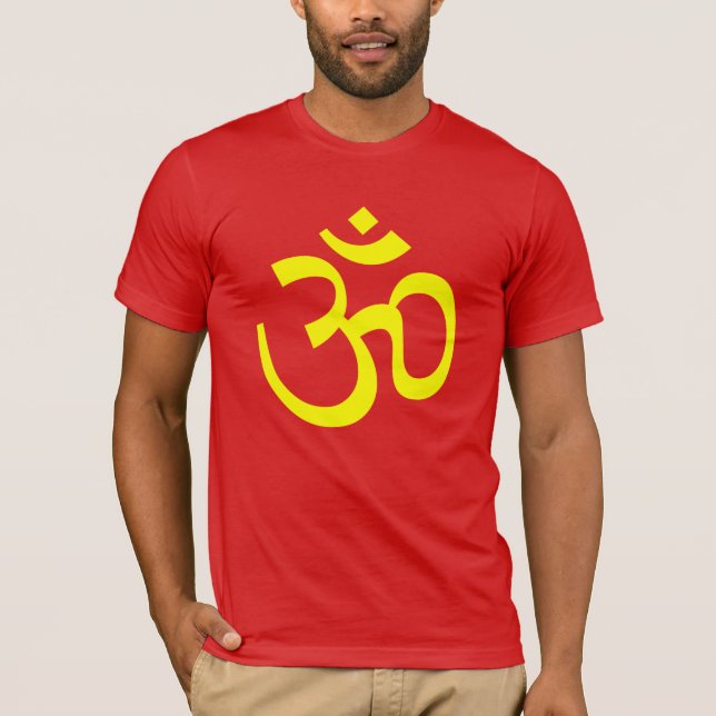 Aum Symbol Om Sign Logo Bright Yellow T-Shirt (Front)