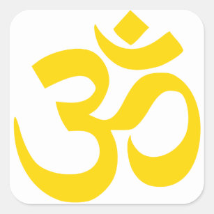 Aum Symbol (Yellow Gold in Colour) Square Sticker