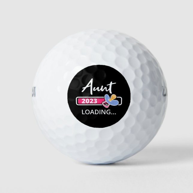 Aunt 2023 Loading I - Promoted To Auntie Golf Balls (Front)