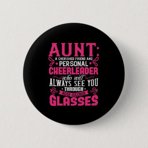 Aunt A Cherished Friend And Personal Cheerleader-0 6 Cm Round Badge