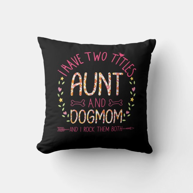 aunt and dog mum gifts  women sunflowers heart .pn cushion (Front)