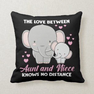 Aunt and Niece Love Auntie Family Elephant Hearts Cushion