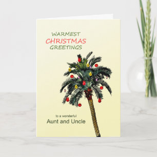 Aunt and Uncle Christmas Palm Tree Holiday Card