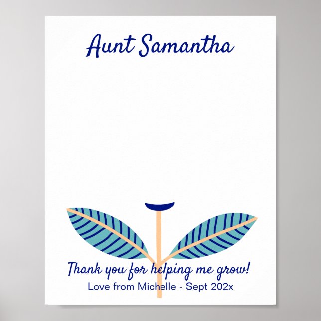 Aunt Appreciation DIY Handprint Art Template Poster (Front)