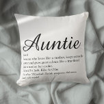 Aunt Auntie Definition Black and White Chic Script Cushion<br><div class="desc">Personalise for your special,  favourite Aunt or Auntie to create a unique gift. A perfect way to show her how amazing she is every day. Designed by Thisisnotme©</div>