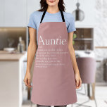 Aunt Auntie Definition Modern Dusty Rose Pink Apron<br><div class="desc">Personalise for your special aunt or auntie to create a unique gift for birthdays,  Christmas or any day you want to show how much she means to you. A perfect way to show her how amazing she is every day. Designed by Thisisnotme©</div>