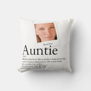 Aunt Auntie Definition Modern Photo Cushion