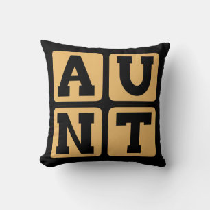 AUNT Aunty Auntie Word Funny Family Reunion Cushion