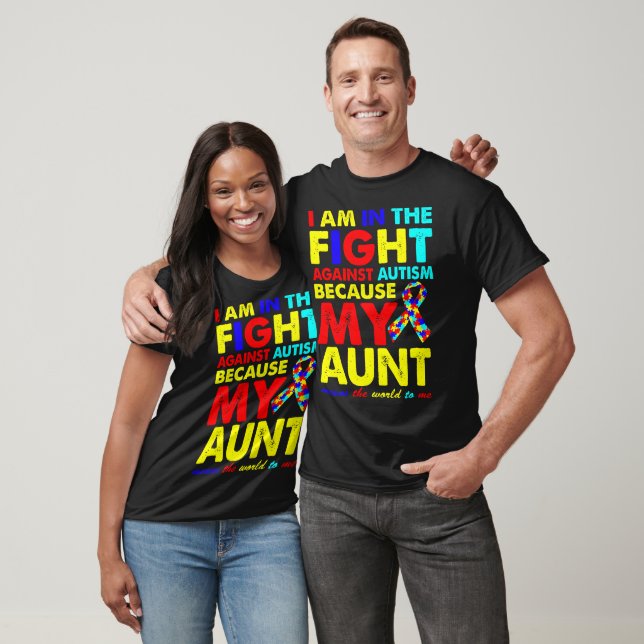 Aunt Autism Awareness Puzzle Gift T-Shirt (Unisex)