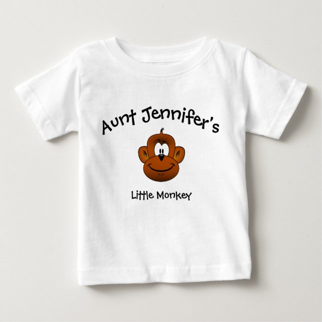 Aunt Baby Clothes Little Monkey Niece Nephew Baby T-Shirt (Front)