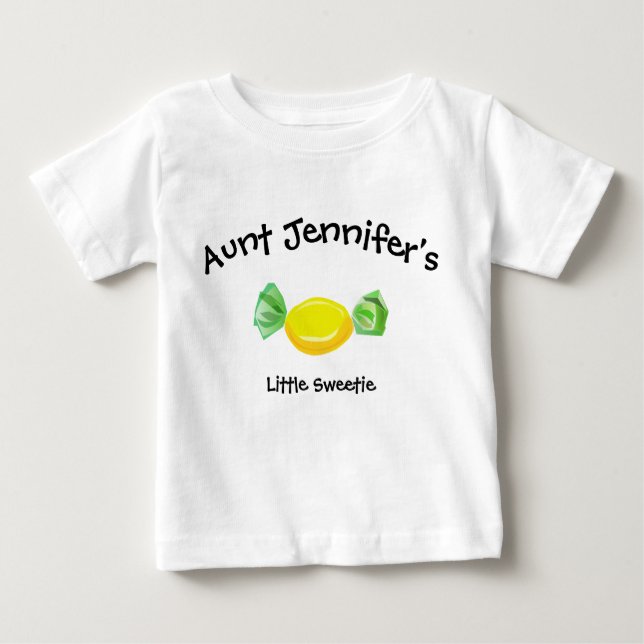 Aunt Baby Clothes Little Sweetie Niece Nephew Baby T-Shirt (Front)
