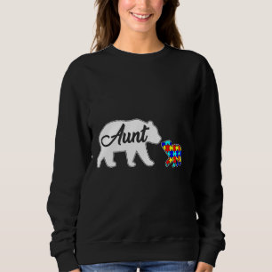 Aunt Bear Autism Awareness Love Support Family Aut Sweatshirt