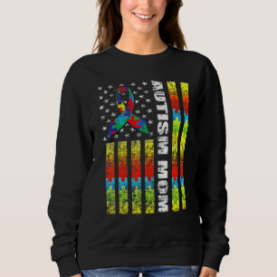 Aunt Bear Autism Awareness   Love Support Great Lo Sweatshirt