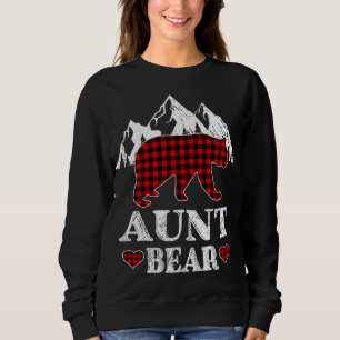 Aunt Bear Christmas Pajama Red Plaid Buffalo Match Sweatshirt