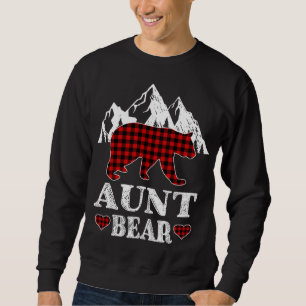 Aunt Bear Christmas Pajama Red Plaid Buffalo Match Sweatshirt