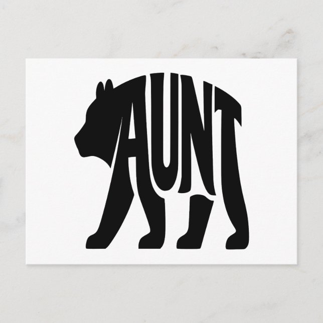 Aunt Bear Holiday Postcard (Front)