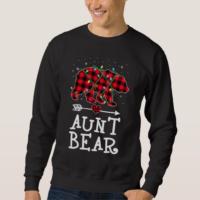 Aunt Bear Pajama Red Buffalo Xmas  Family Christma Sweatshirt (Front)