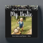 Aunt Bestie Glitter Desk Photo Plaque<br><div class="desc">Fun faux glitter photo desk plaque. All text is customisable and photo can easily be changed. My Aunt is my Bestie with niece or nephew name option at the bottom of the plaque. A unique gift for that special person in your life.</div>