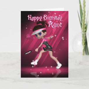 Aunt Birthday Card - Tennis