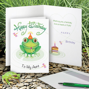 Aunt Birthday Frog Having Toads Of Fun Card