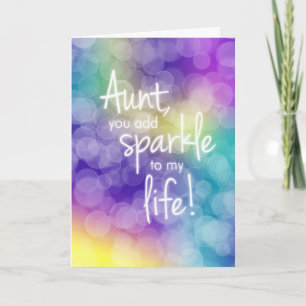 Aunt Birthday, You Add Sparkle, Colourful Bokeh Card