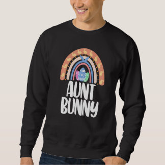 Aunt Bunny Easter Rainbow Love Funny Women Easter  Sweatshirt