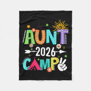 Aunt Camp 2026 Family Vacation Summer Camping Crew Fleece Blanket
