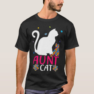Aunt Cat Autism Awareness Love Support T-Shirt