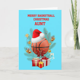 Aunt Christmas Basketball Holiday Card