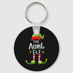 Aunt Christmas Elf Matching Pajama X-mas Party  Key Ring