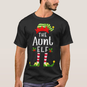 Aunt Christmas Elf Matching Pajama X-mas Party T-Shirt