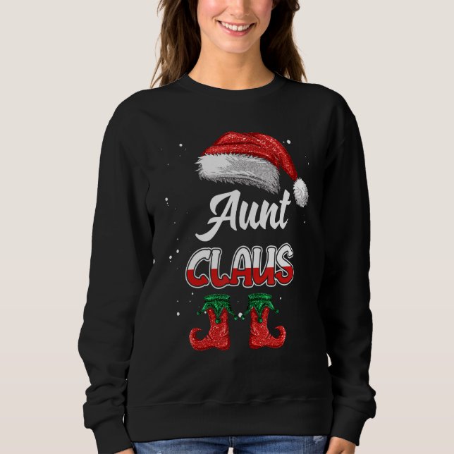 Aunt Claus Christmas Pajama Family Matching Xmas Sweatshirt (Front)