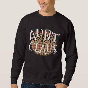 Aunt Claus Christmas Santa Family Leopard Buffalo Sweatshirt