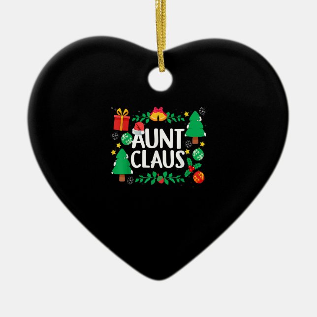 Aunt Claus Funny Christmas Tree Ornaments Matching (Front)
