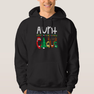 Aunt Claus Santa Tree Lights Reindeer Christmas Fa Hoodie