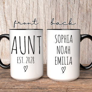Aunt Coffee Mug   Custom Cool Aunt Birthday Gift